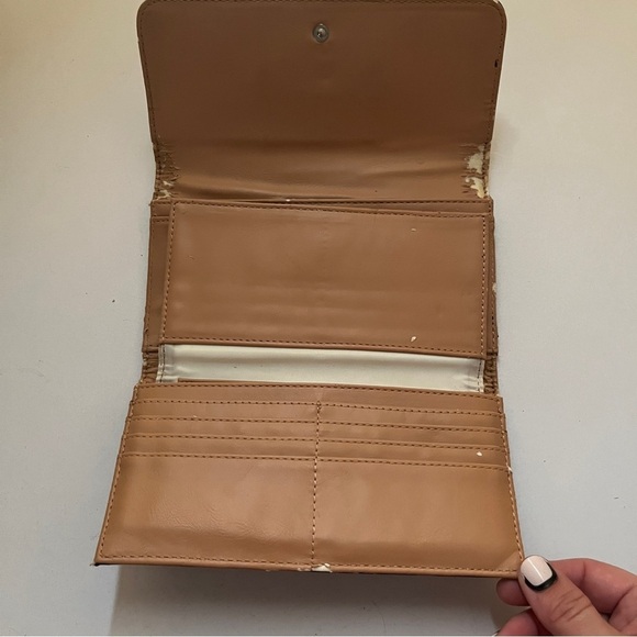 Guess Black Croc-Embossed Wallet with Silver Logo Clasp – 7” Width - Picture 6 of 6